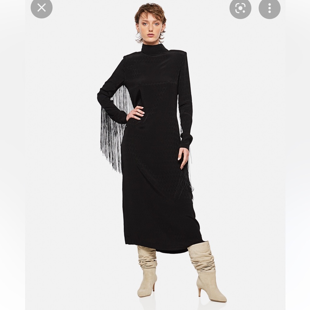 Rotate Birger Christensen Reba Fringe Dress